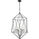 Geo 6 Light 21.5 inch Matte Black and Chrome Chandelier Ceiling Light