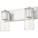 Titus 2 Light 16 inch Brushed Nickel Bath Vanity Light Wall Light