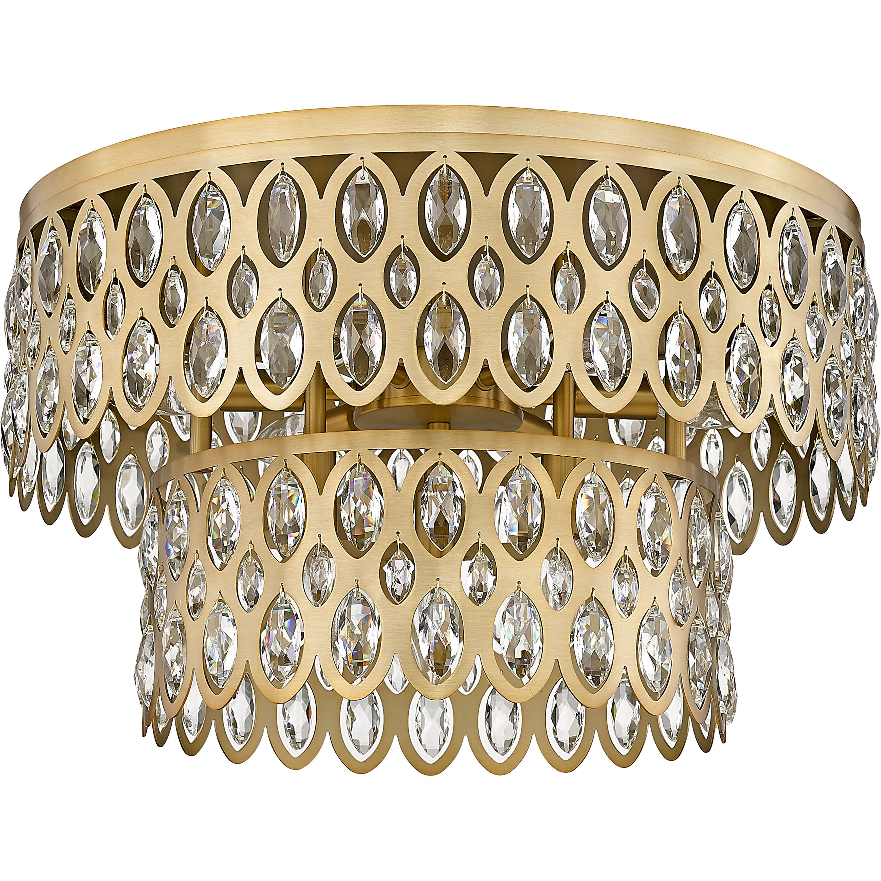 Dealey 9 Light 20 inch Heirloom Brass Flush Mount Ceiling Light