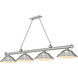 Cordon 4 Light 81.75 inch Brushed Nickel Billiard Ceiling Light in Brushed Nickel Steel