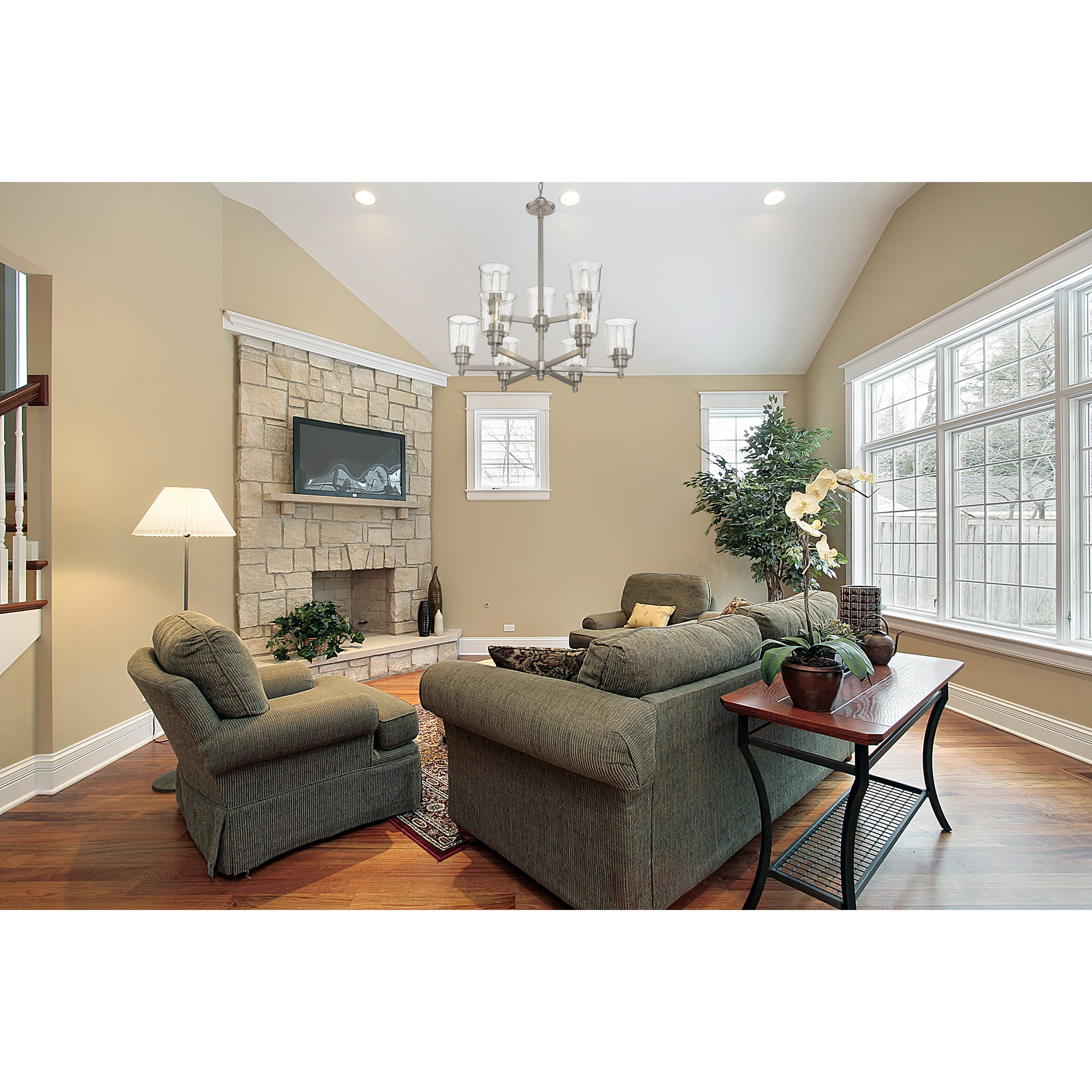 Bohin 9 Light 28 inch Brushed Nickel Chandelier Ceiling Light