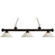 Riviera 3 Light 59 inch Bronze Billiard Ceiling Light in White Mottle Glass, 18.8