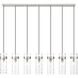 Fontaine Linear Chandelier Ceiling Light in Brushed Nickel
