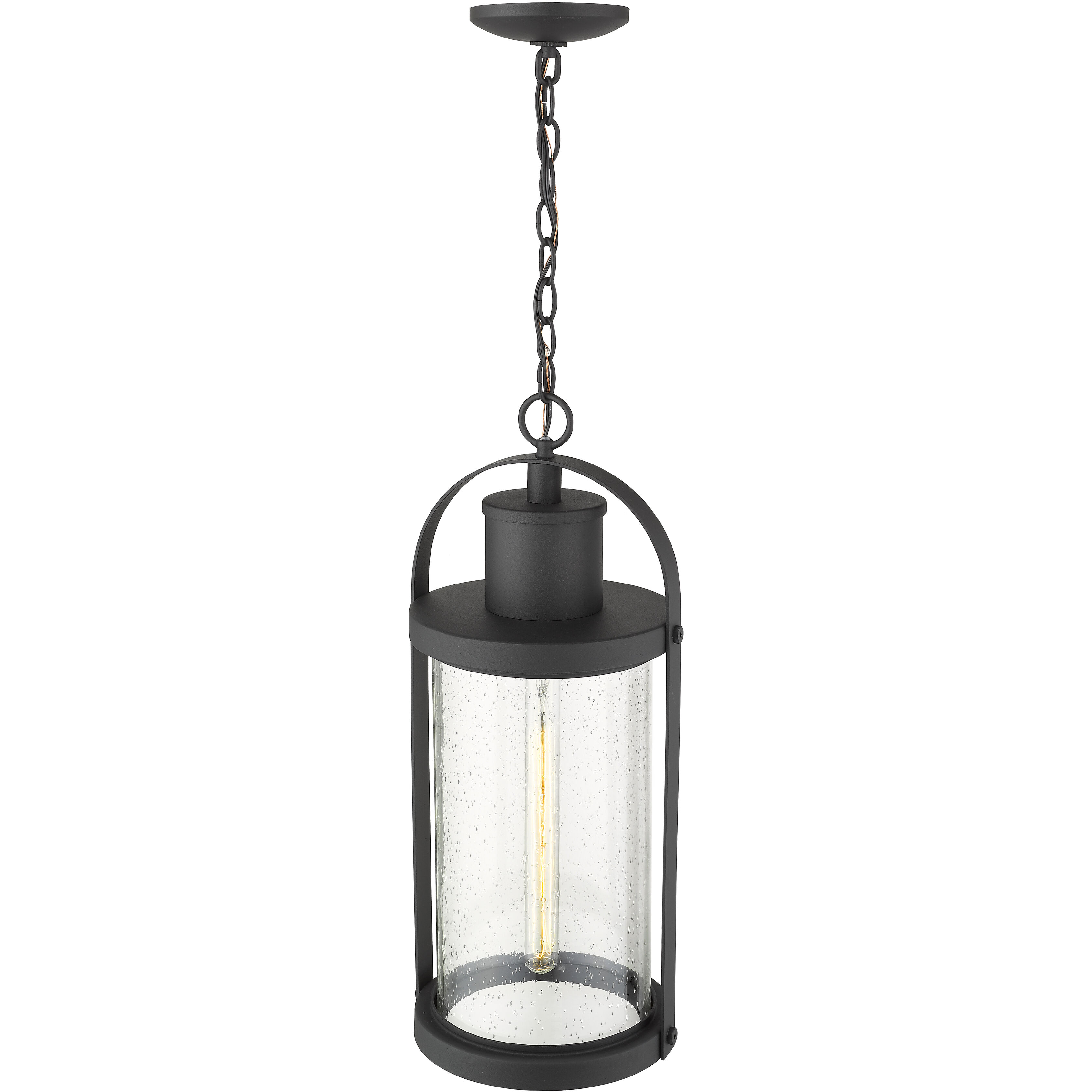 Roundhouse 1 Light 9.25 inch Black Outdoor Chain Mount Ceiling Fixture