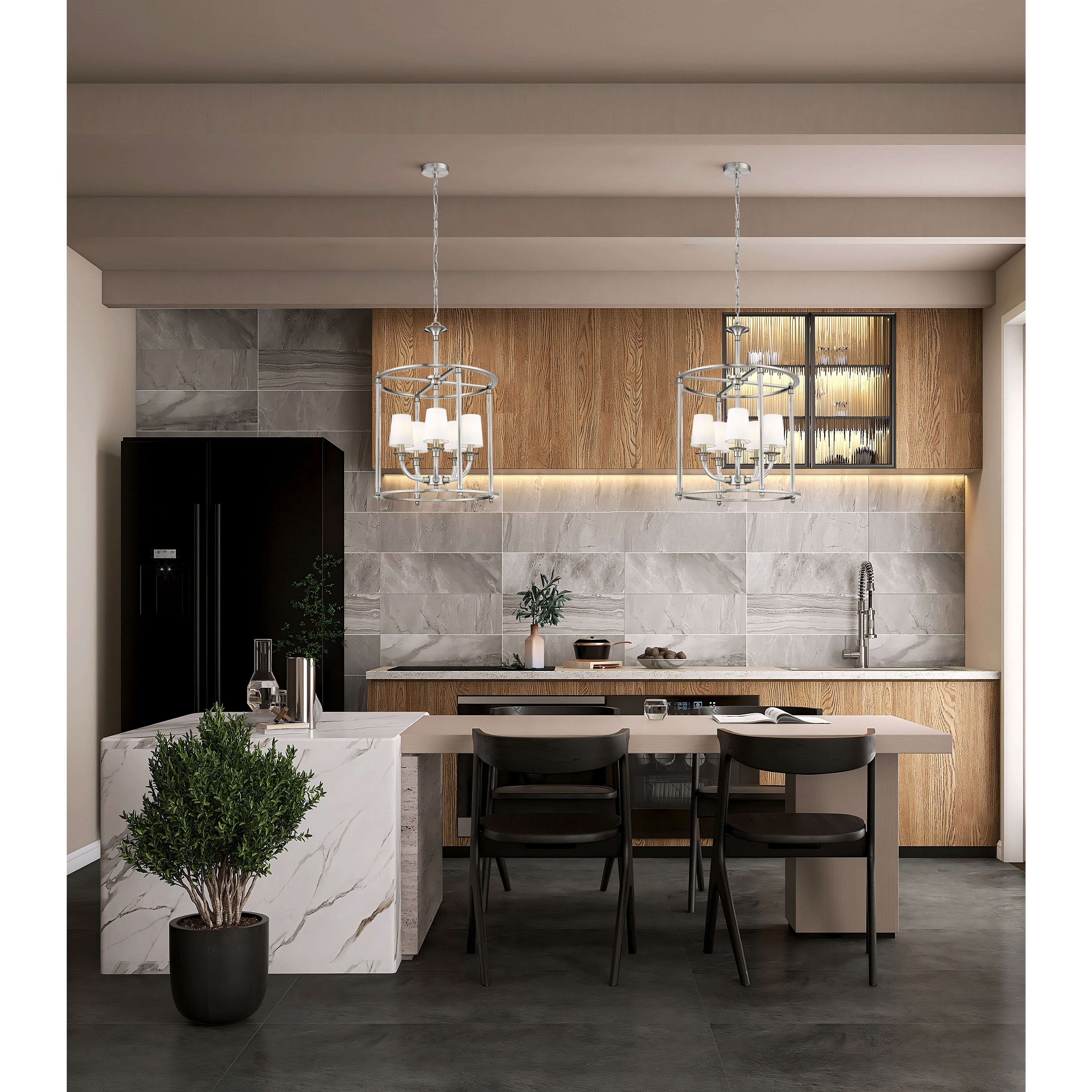 Katerina 5 Light 20 inch Brushed Nickel Chandelier Ceiling Light