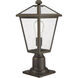 Talbot 1 Light 19 inch Oil Rubbed Bronze Outdoor Pier Mounted Fixture in Seedy Glass