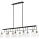 Kraken 10 Light 56 inch Matte Black and Brushed Nickel Linear Chandelier Ceiling Light