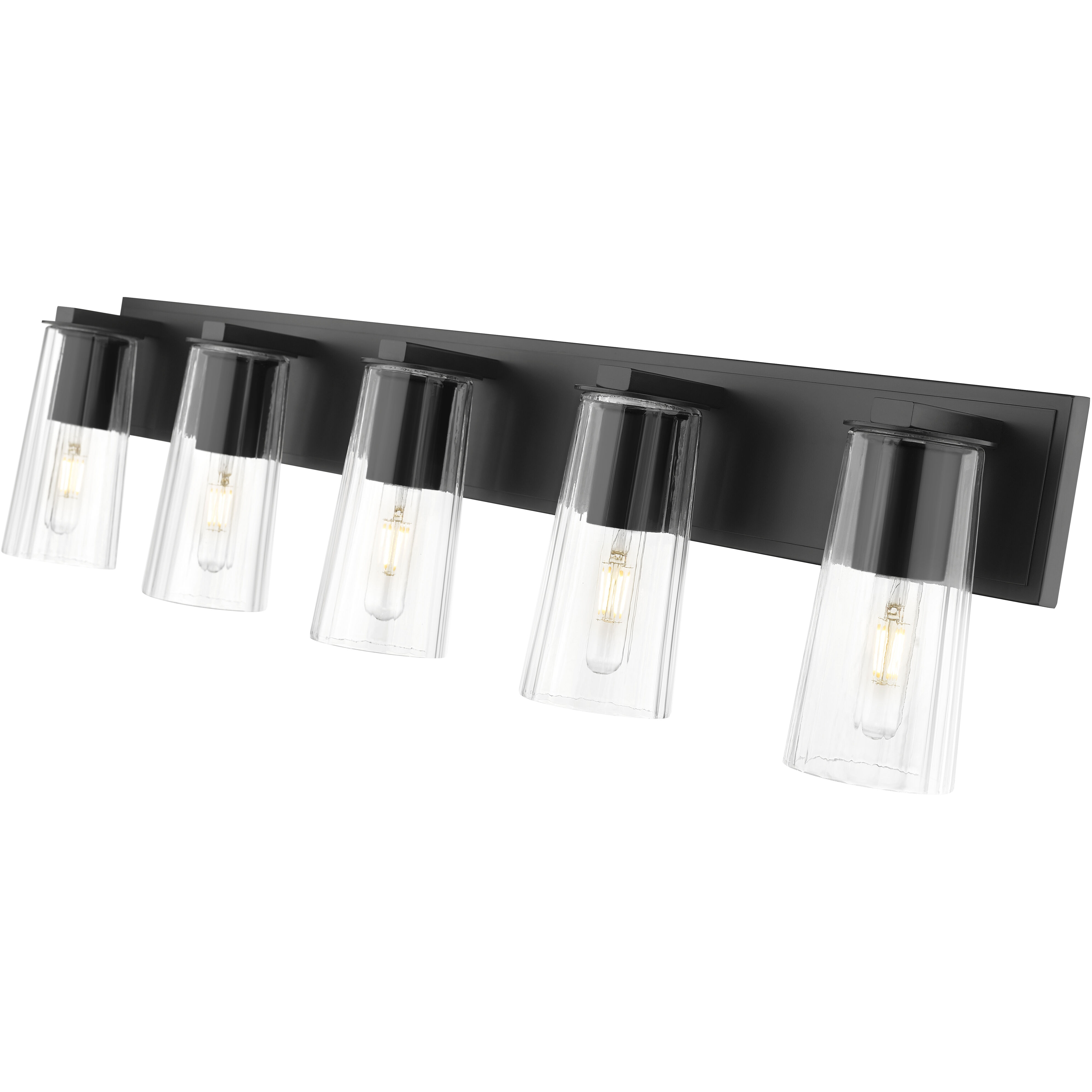Titus 5 Light 40 inch Matte Black Bath Vanity Light Wall Light