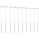 Forest LED 56.5 inch Chrome Linear Chandelier Ceiling Light in 10, 27, Matte White Steel