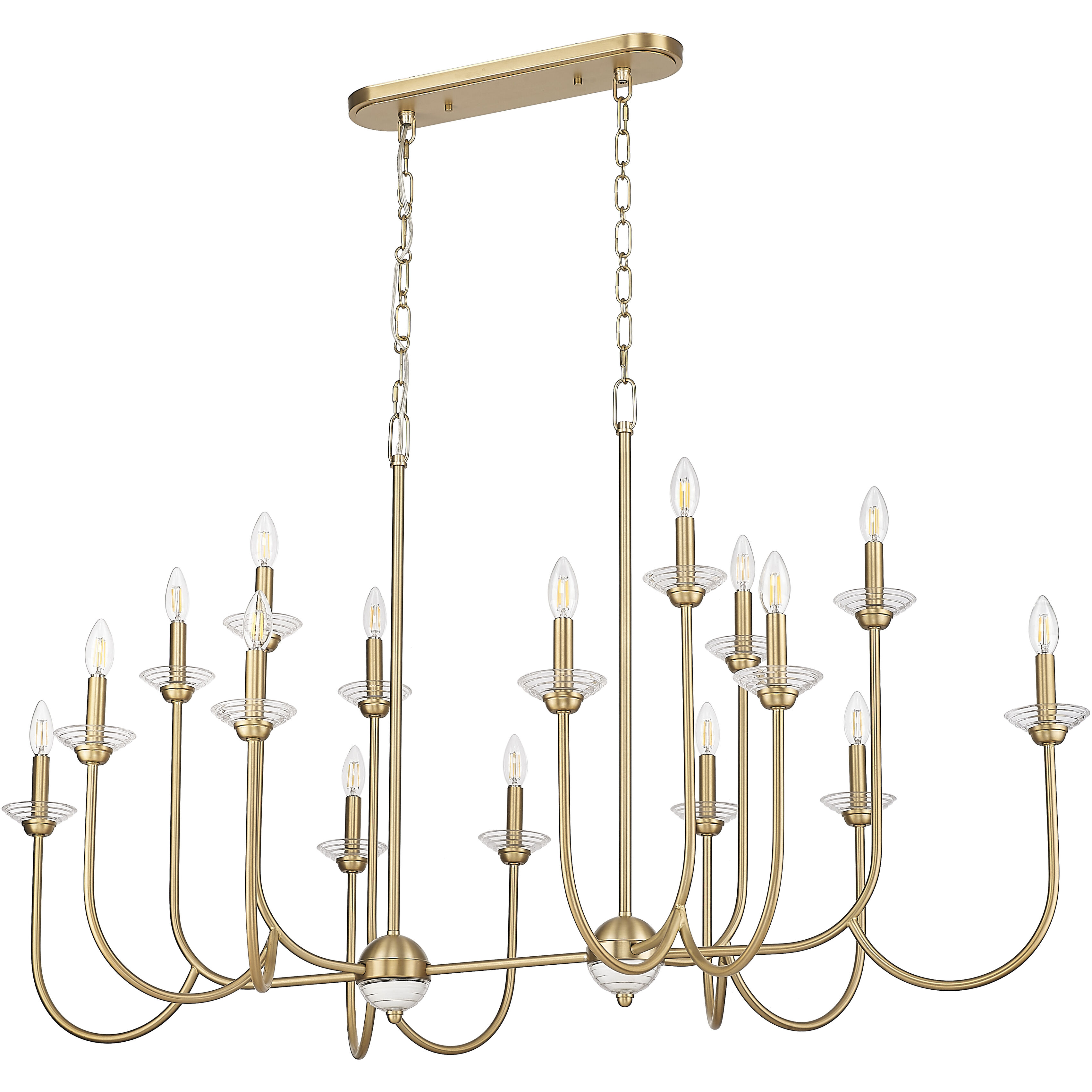 Allistair Linear Chandelier Ceiling Light in Modern Gold