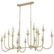 Allistair Linear Chandelier Ceiling Light in Modern Gold