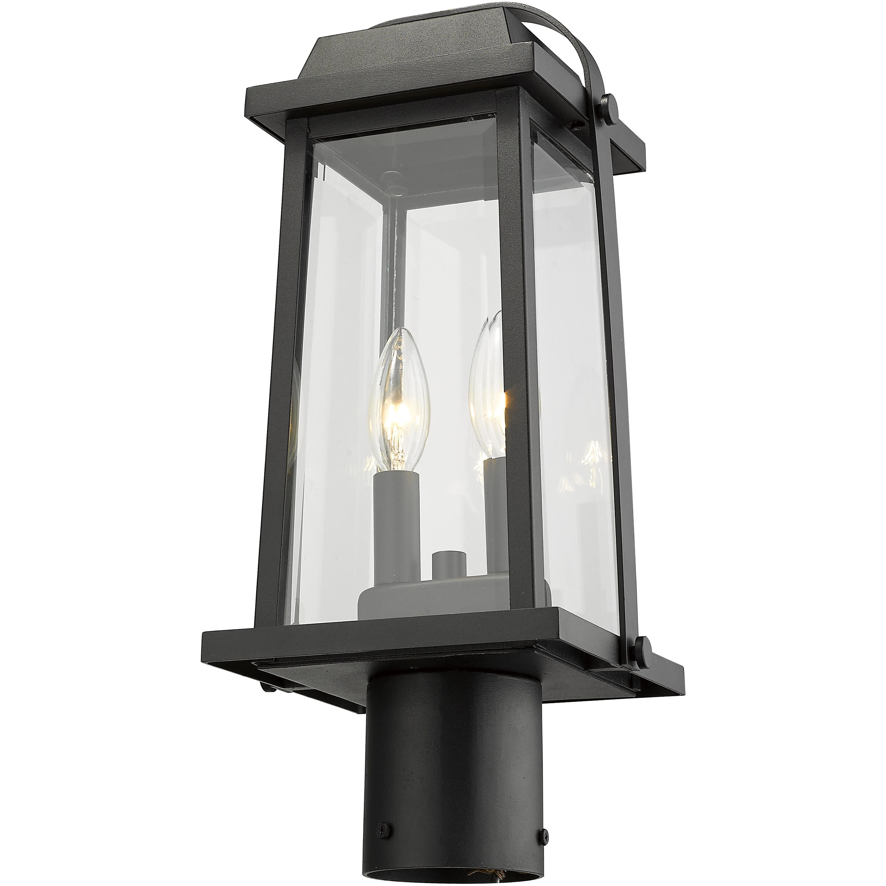 Millworks 2 Light 16.75 inch Black Outdoor Post Mount Fixture