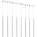 Forest LED 44.25 inch Chrome Linear Chandelier Ceiling Light in 8, 30, Chrome Steel