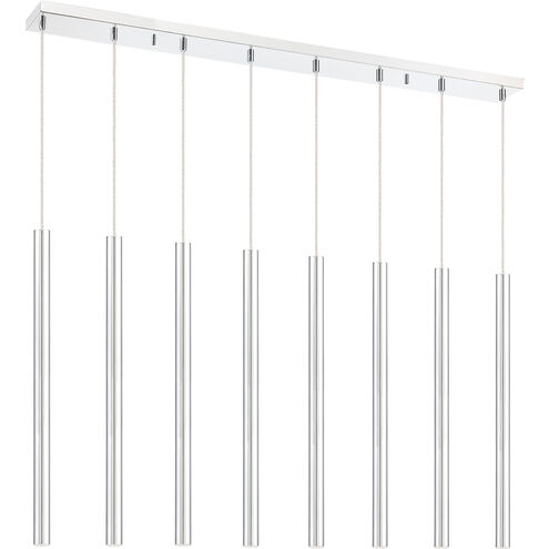 Forest LED 44.25 inch Chrome Linear Chandelier Ceiling Light in 8, 30, Chrome Steel