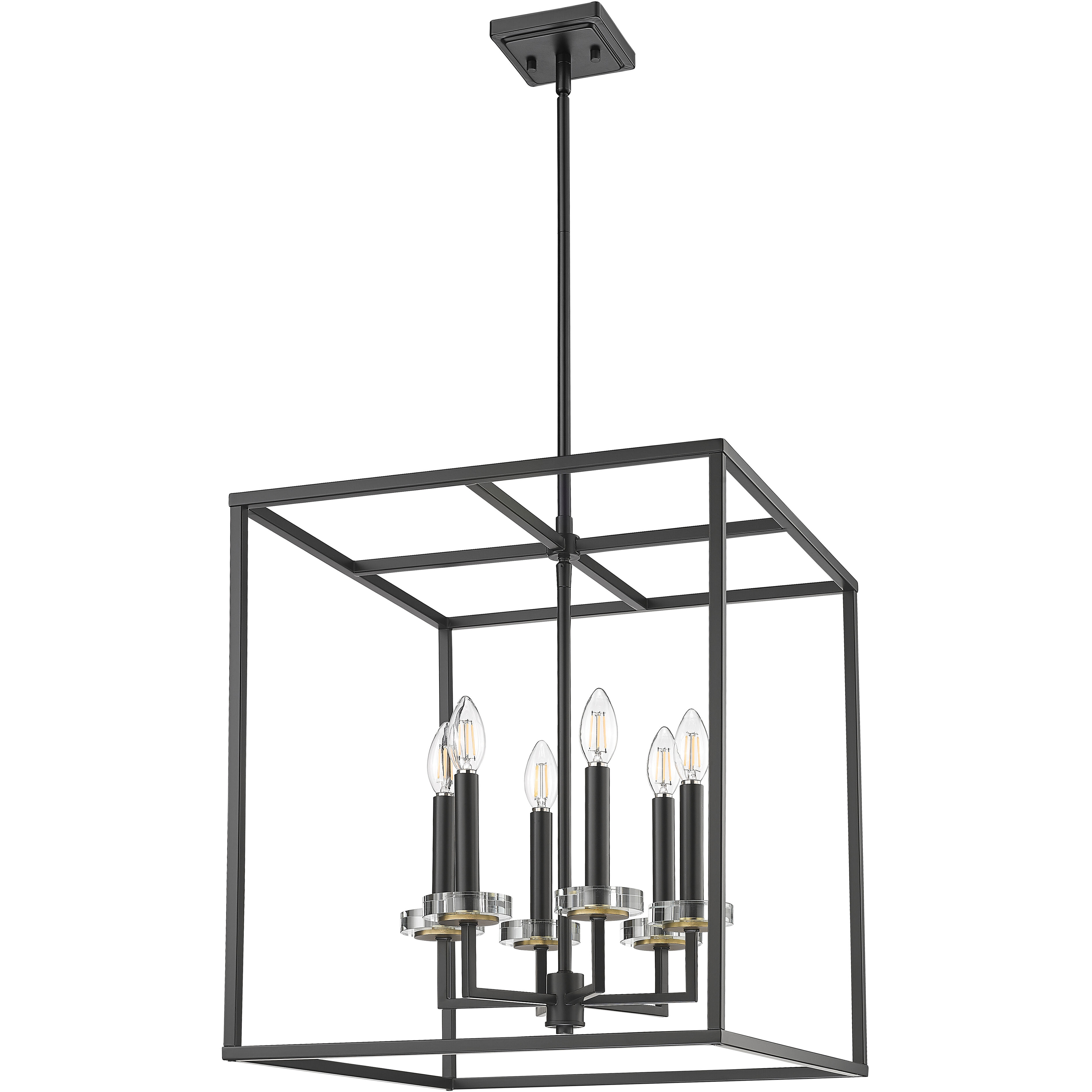 Gaultier 6 Light 18 inch Matte Black and Mondern Gold Chandelier Ceiling Light in Matte Black and Modern Gold