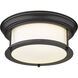 Sonna 2 Light 13.25 inch Bronze Flush Mount Ceiling Light in Matte Opal Glass