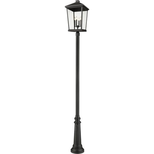 Beacon 4 Light 125.5 inch Black Outdoor Post Mounted Fixture