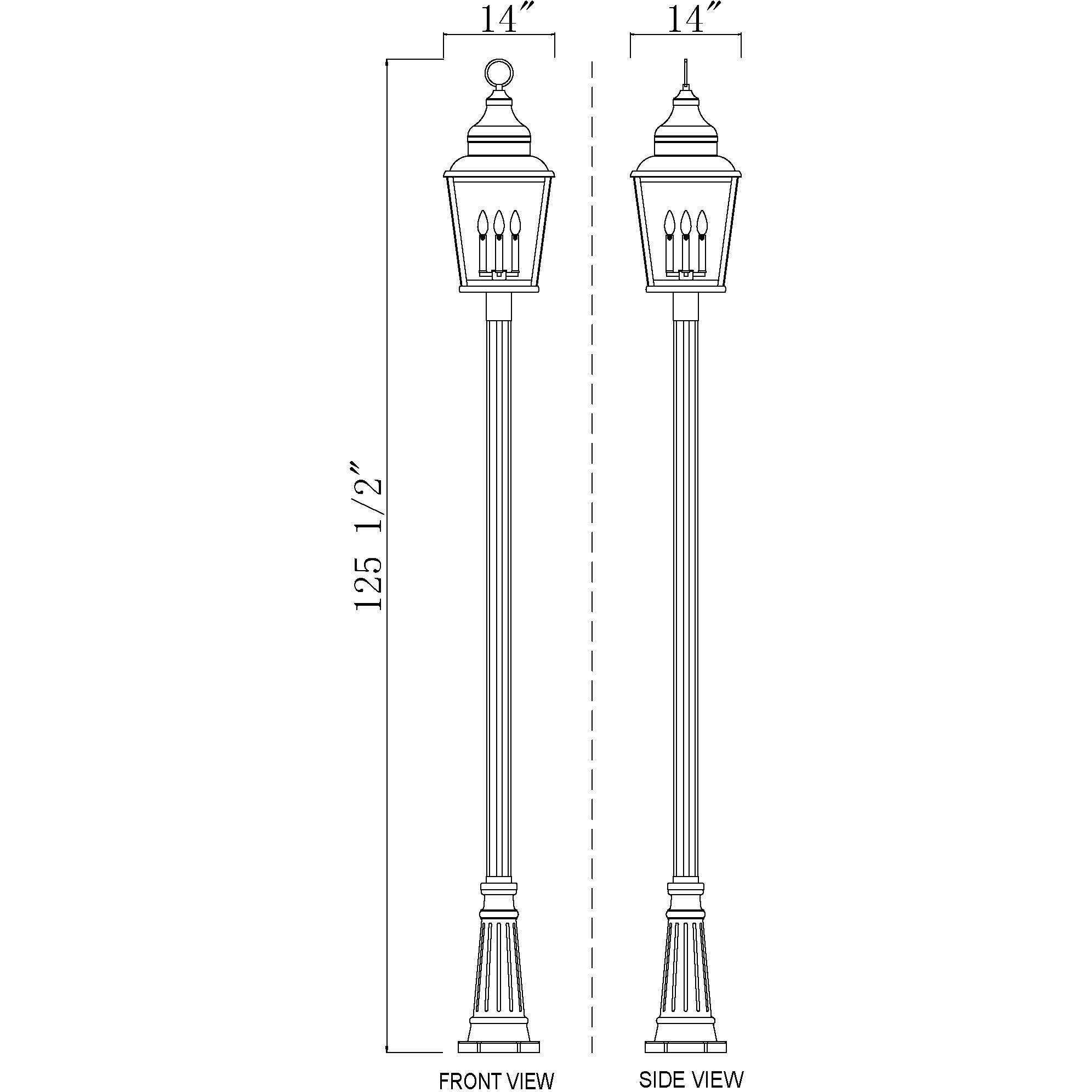Raphael 4 Light 127 inch Sand Black Outdoor Post Mounted Fixture in Soft Sand Black