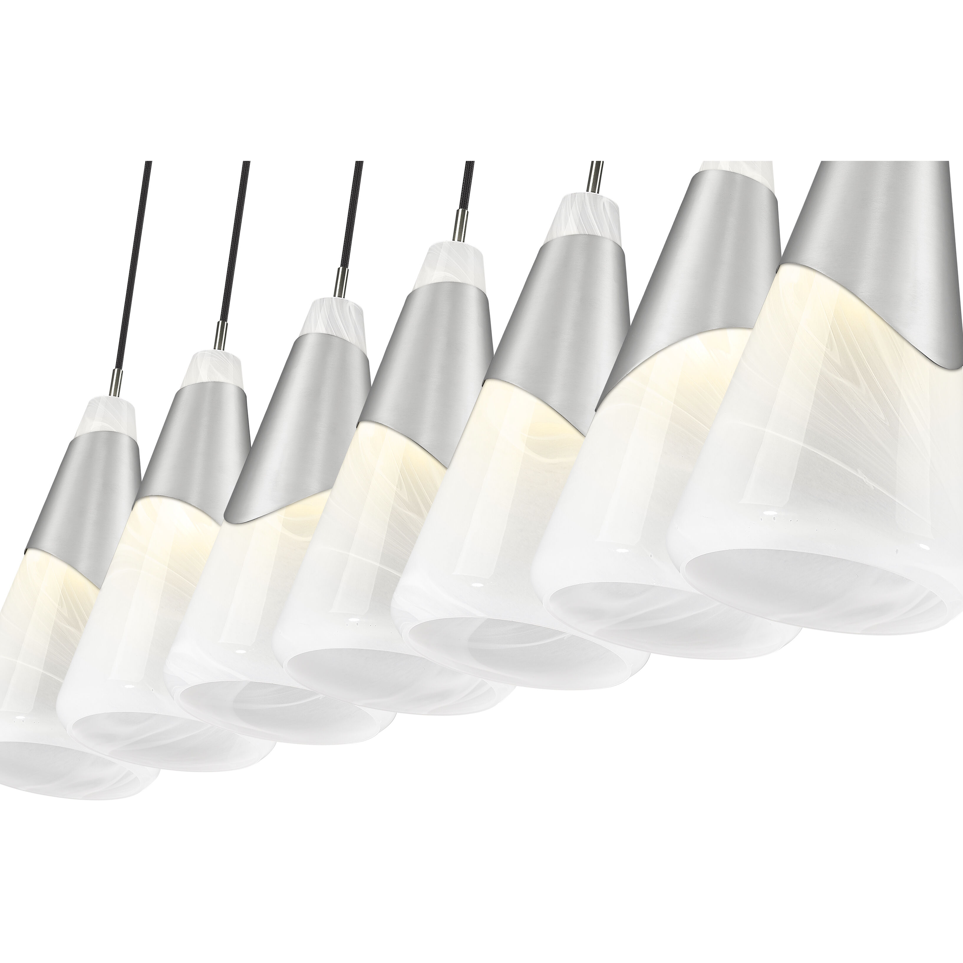 Aimie Linear Chandelier Ceiling Light in Brushed Nickel