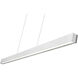Hudson LED 72 inch Brushed Nickel Linear Chandelier Ceiling Light