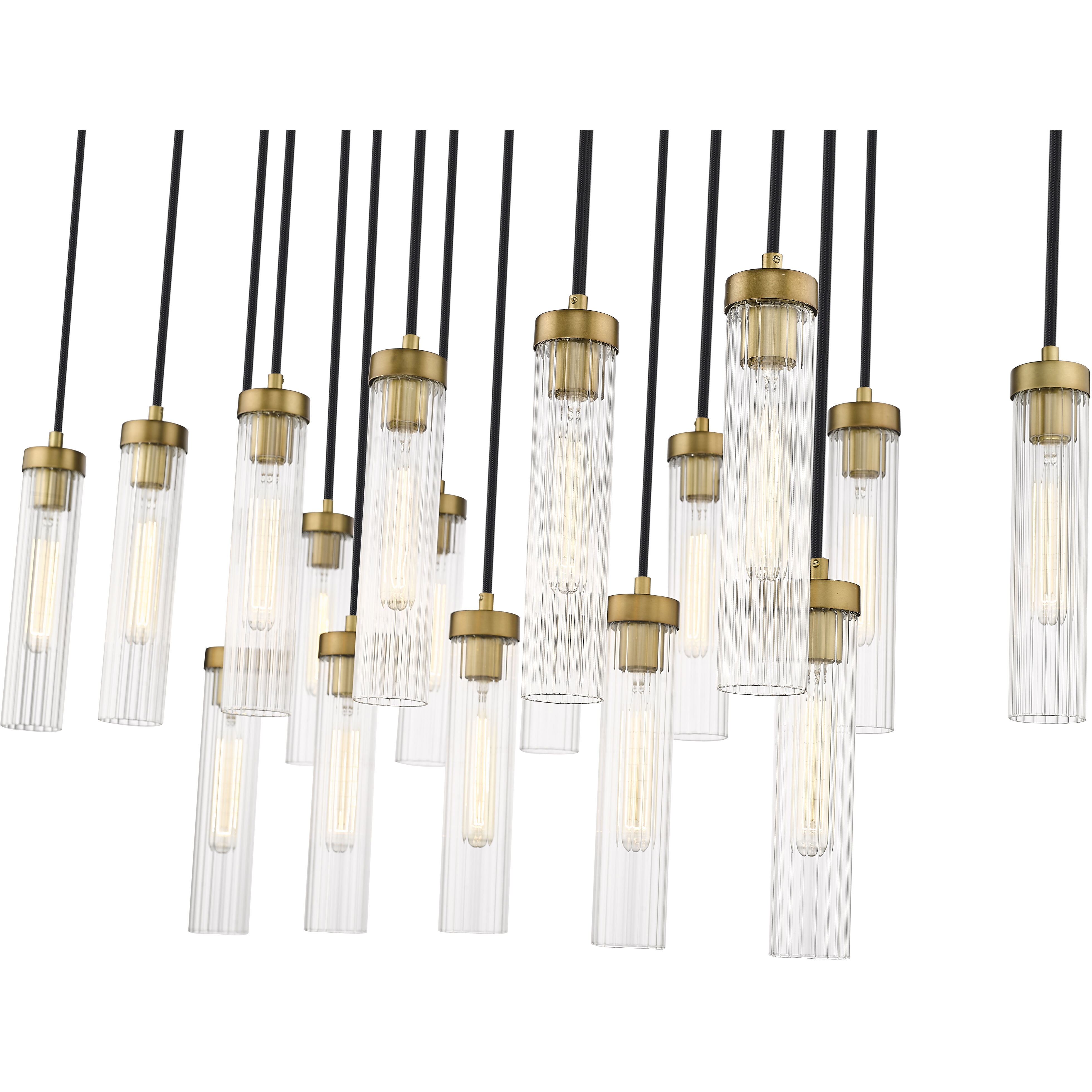 Beau 17 Light 42 inch Rubbed Brass Linear Chandelier Ceiling Light
