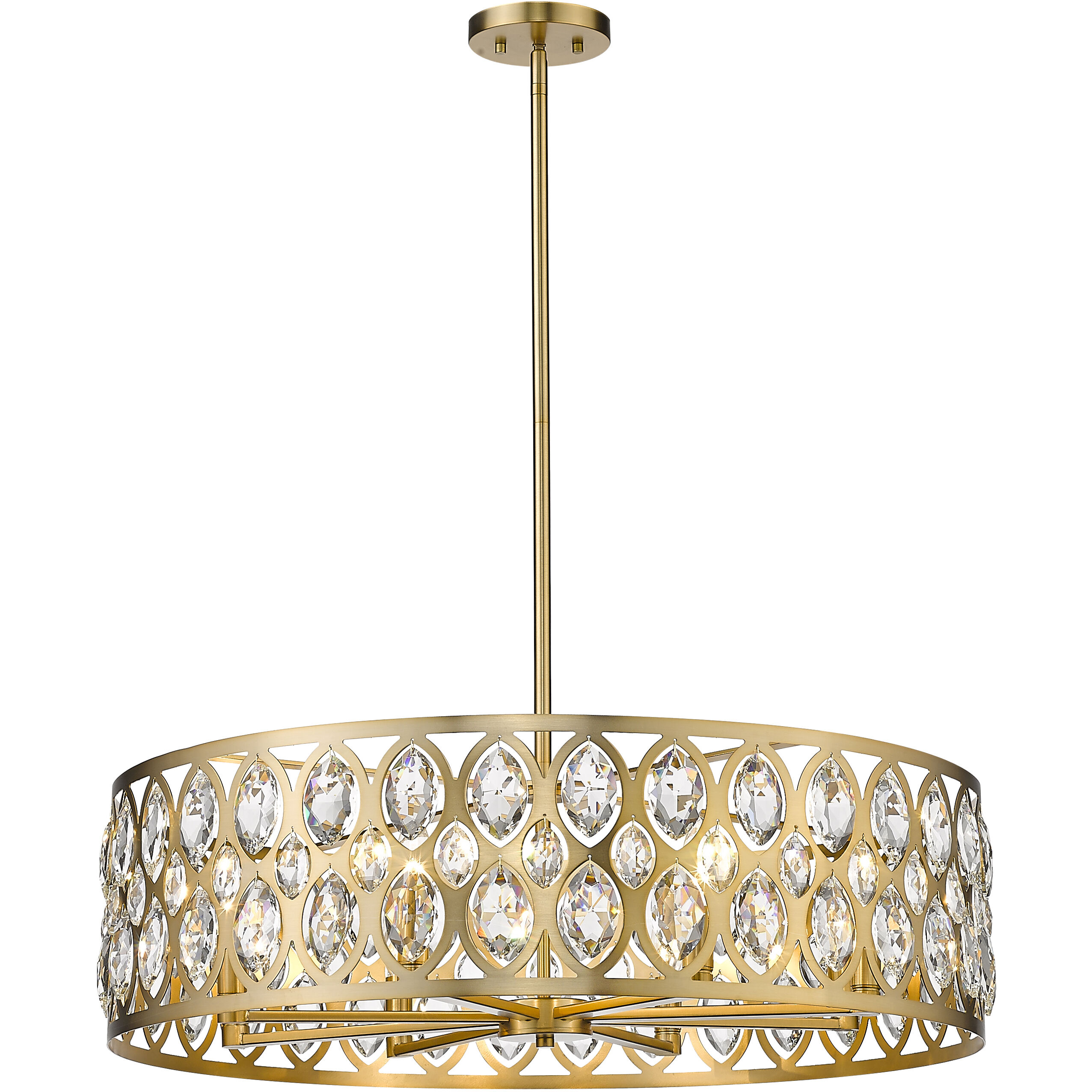 Dealey 8 Light 30.25 inch Heirloom Brass Chandelier Ceiling Light