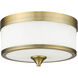 Cosmopolitan 3 Light 13.75 inch Heritage Brass Flush Mount Ceiling Light