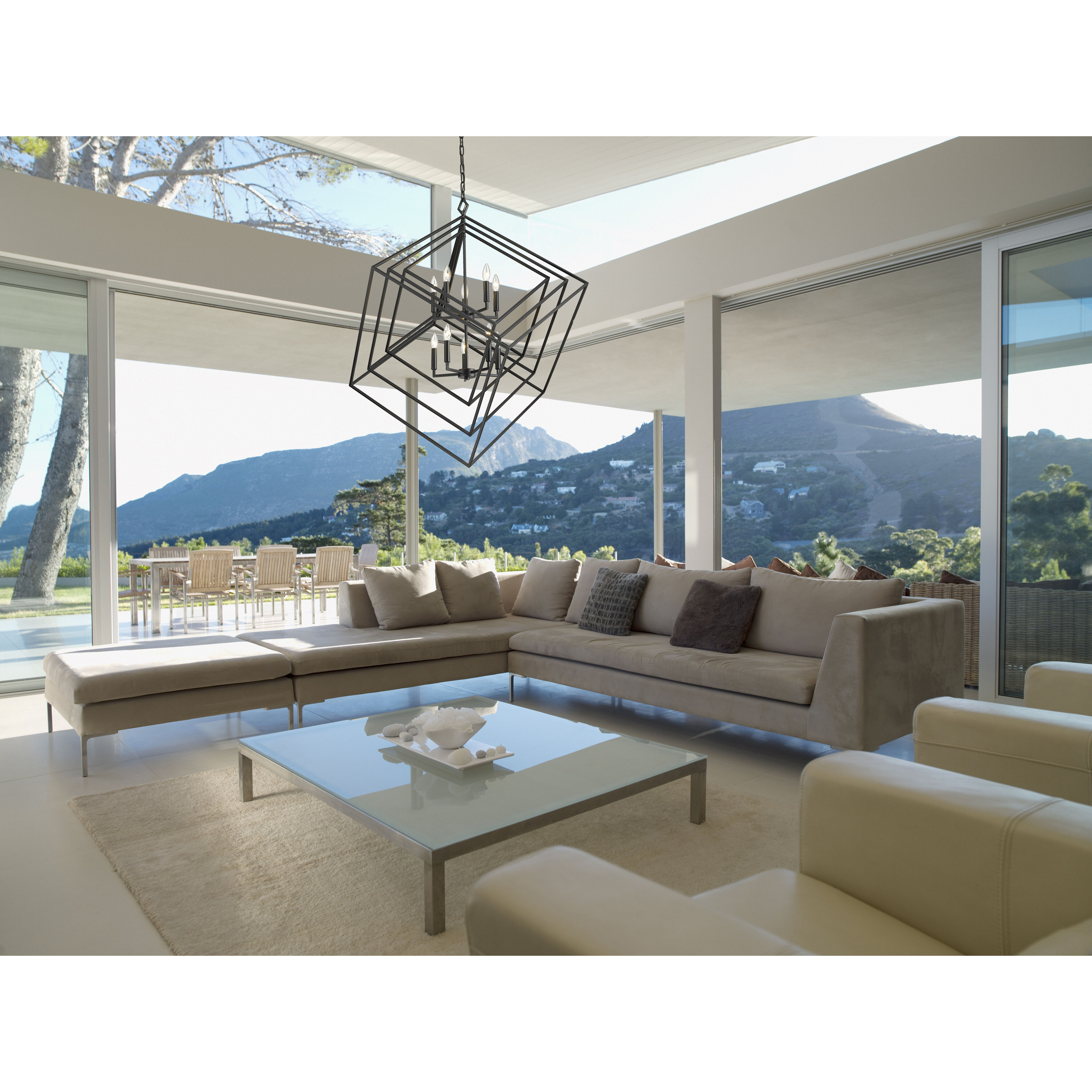 Euclid 10 Light 41.5 inch Matte Black Chandelier Ceiling Light