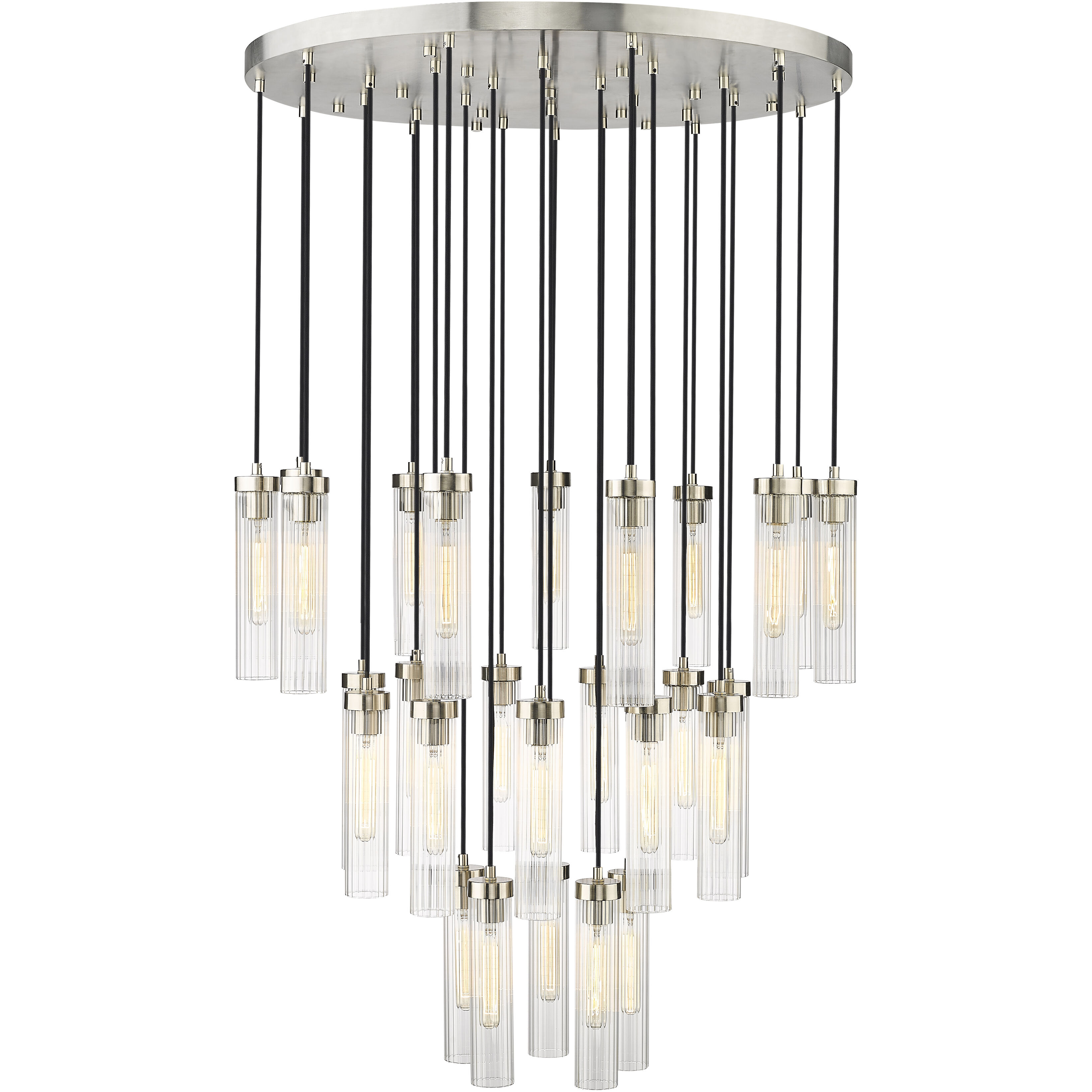 Beau 27 Light 36 inch Brushed Nickel Chandelier Ceiling Light