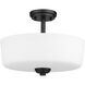 Arlington 3 Light 14.75 inch Matte Black Semi Flush Mount Ceiling Light