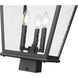 Raphael 3 Light 26.75 inch Sand Black Outdoor Post Mount Fixture