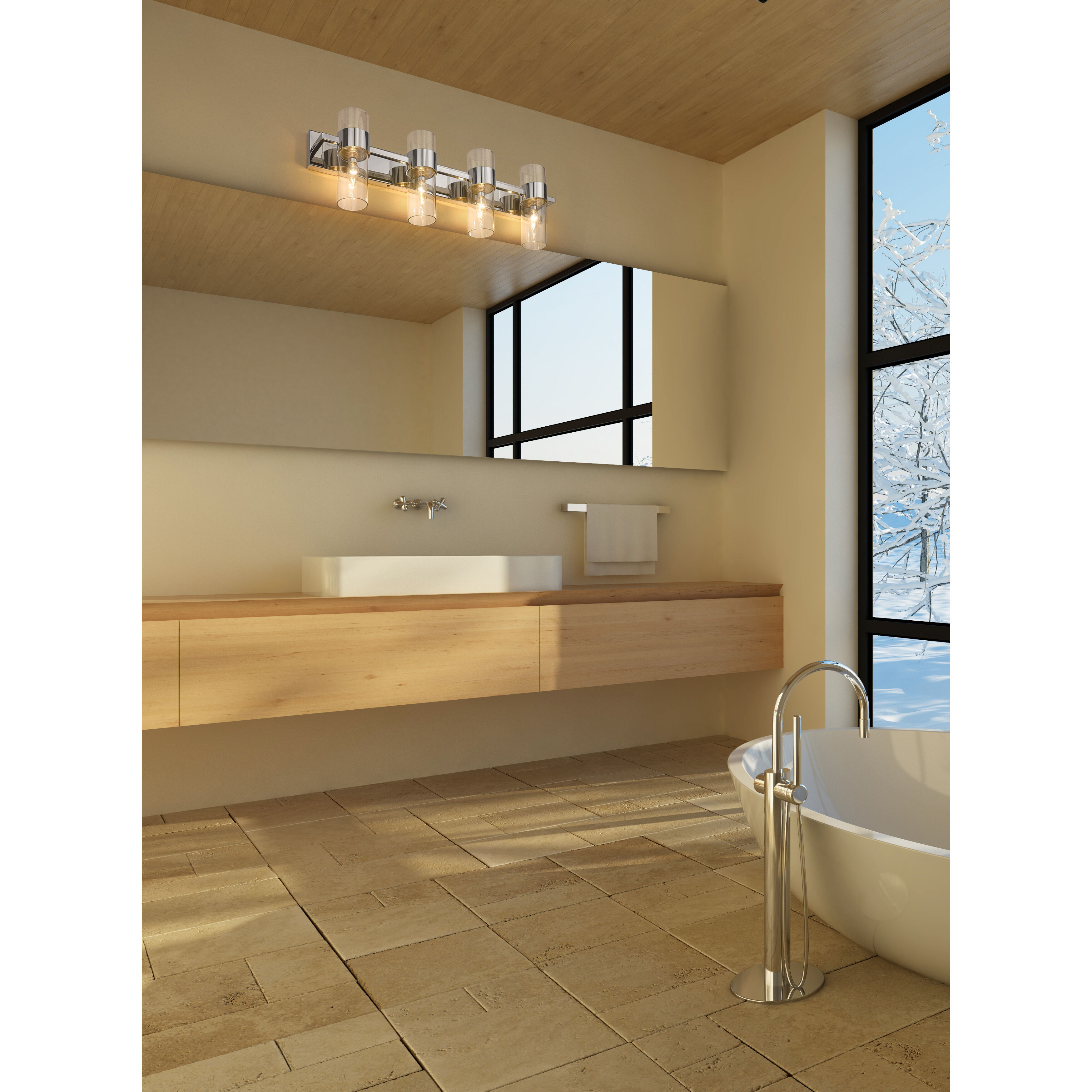 Lawson 4 Light 32 inch Polished Nickel Vanity Wall Light