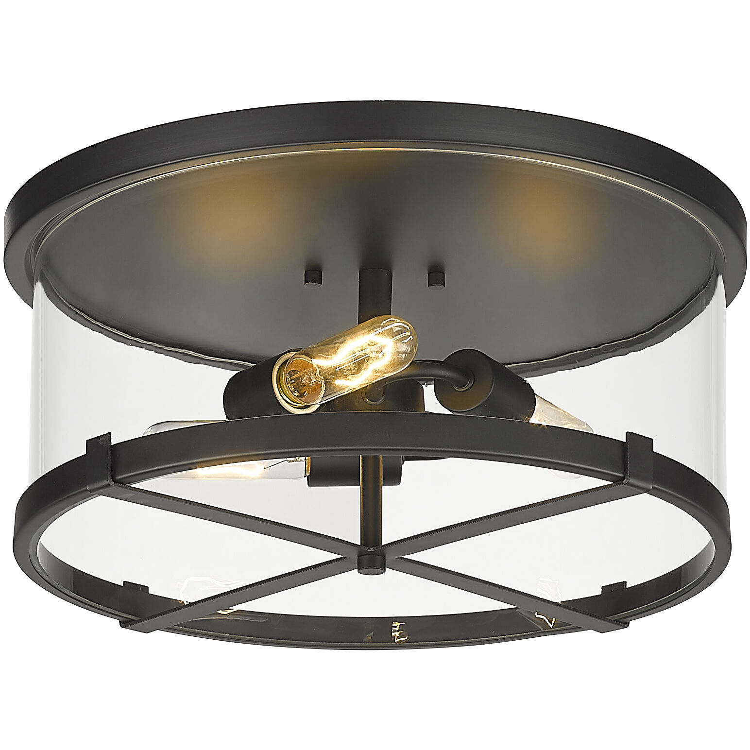 Callista 3 Light 16.5 inch Matte Black Flush Mount Ceiling Light