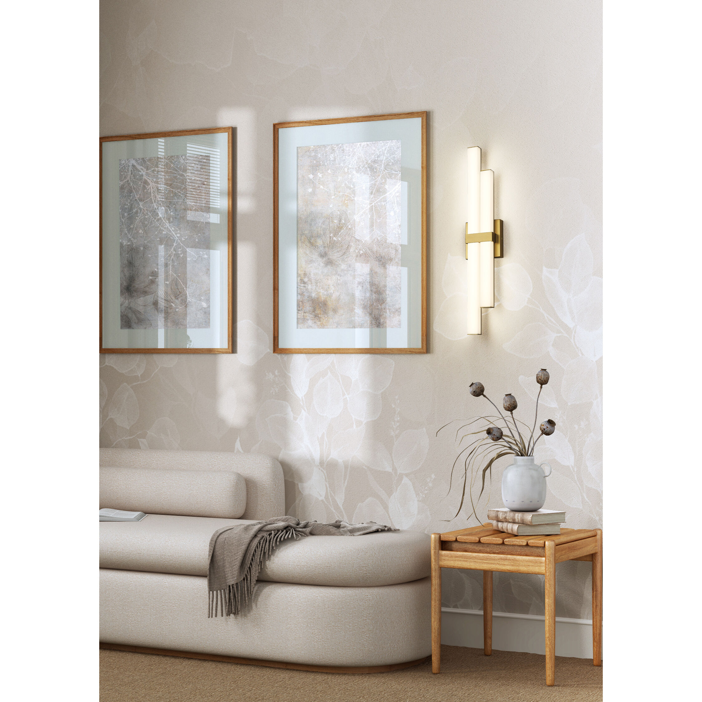Zane LED 25 inch Modern Gold Vanity Wall Light