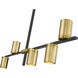 Calumet 5 Light 38 inch Matte Black and Olde Brass Linear Chandelier Ceiling Light