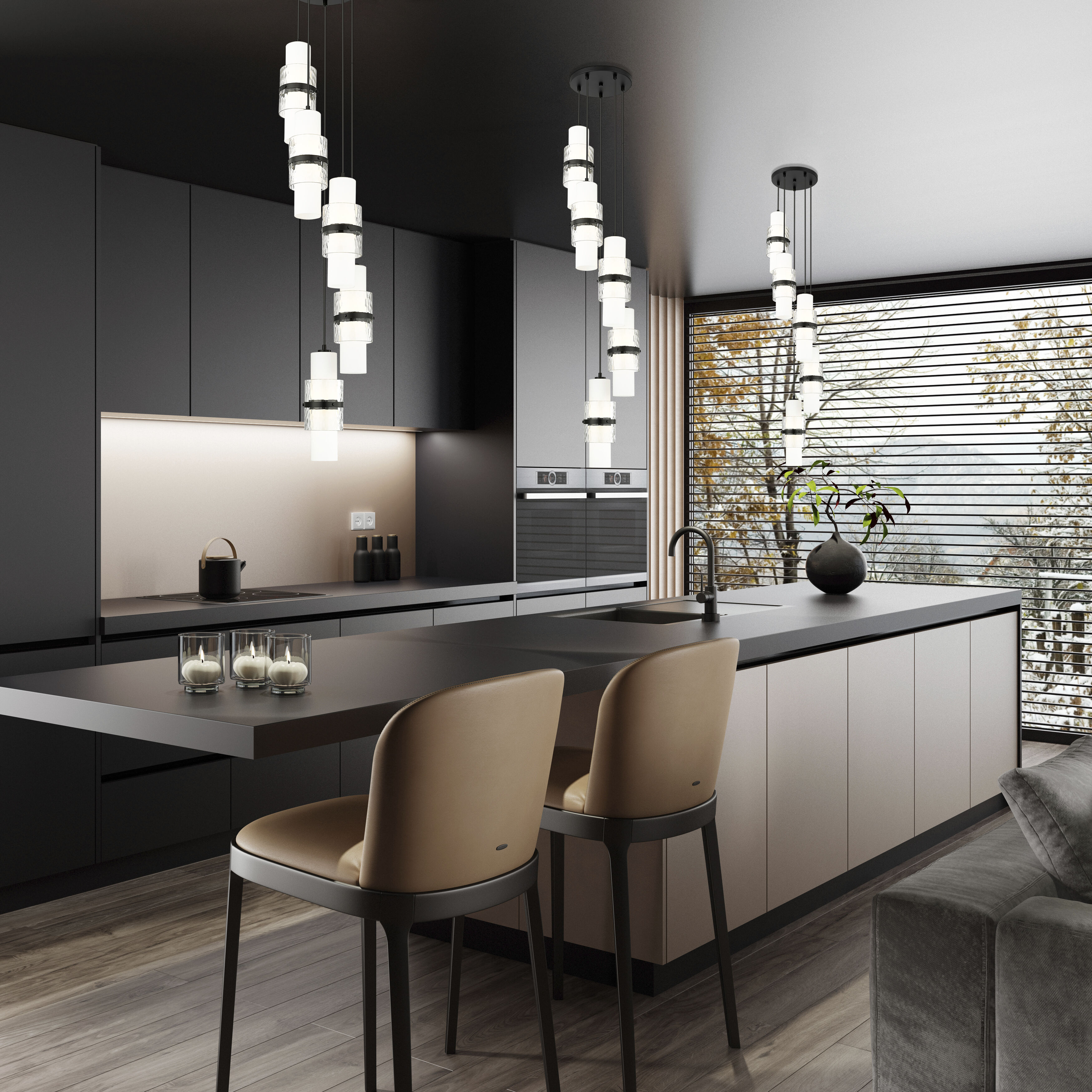 Cayden 5 Light 12 inch Matte Black Chandelier Ceiling Light