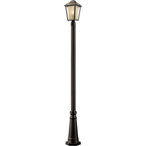 Memphis Outdoor 1 Light 111 inch Oil Rubbed Bronze Outdoor Post Mounted Fixture in 13.8, Clear Seedy Outside Tinted Inside Glass