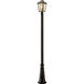Memphis Outdoor 1 Light 111 inch Oil Rubbed Bronze Outdoor Post Mounted Fixture in 13.8, Clear Seedy Outside Tinted Inside Glass