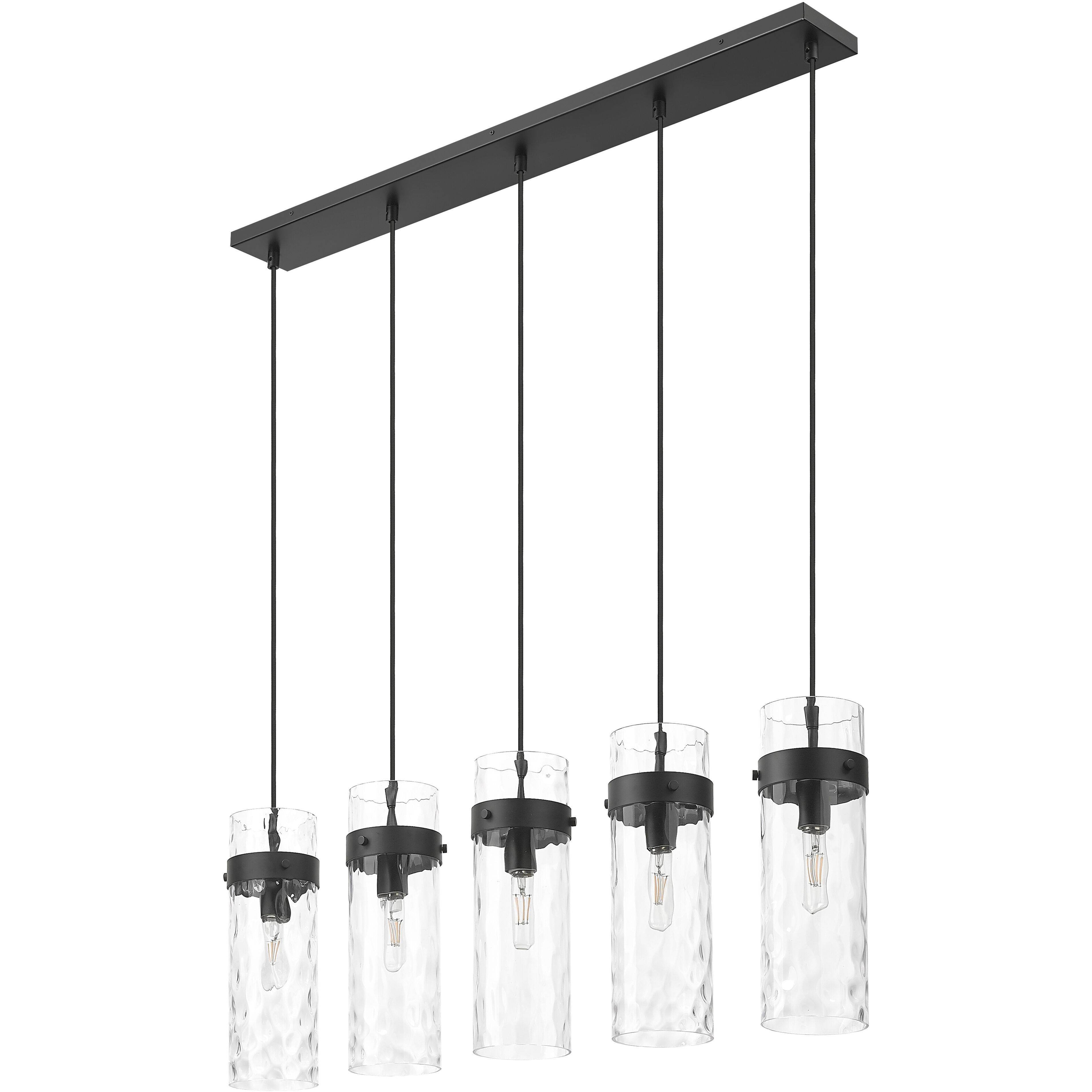 Fontaine Linear Chandelier Ceiling Light in Matte Black