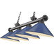 Cordon 4 Light 81.75 inch Bronze Plate Billiard Ceiling Light in Navy Blue Steel