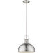 Melange 1 Light 13.25 inch Brushed Nickel Pendant Ceiling Light in Brushed Nckel Metal and Glass