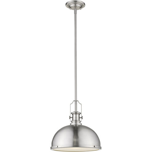 Melange 1 Light 13.25 inch Brushed Nickel Pendant Ceiling Light in Brushed Nckel Metal and Glass