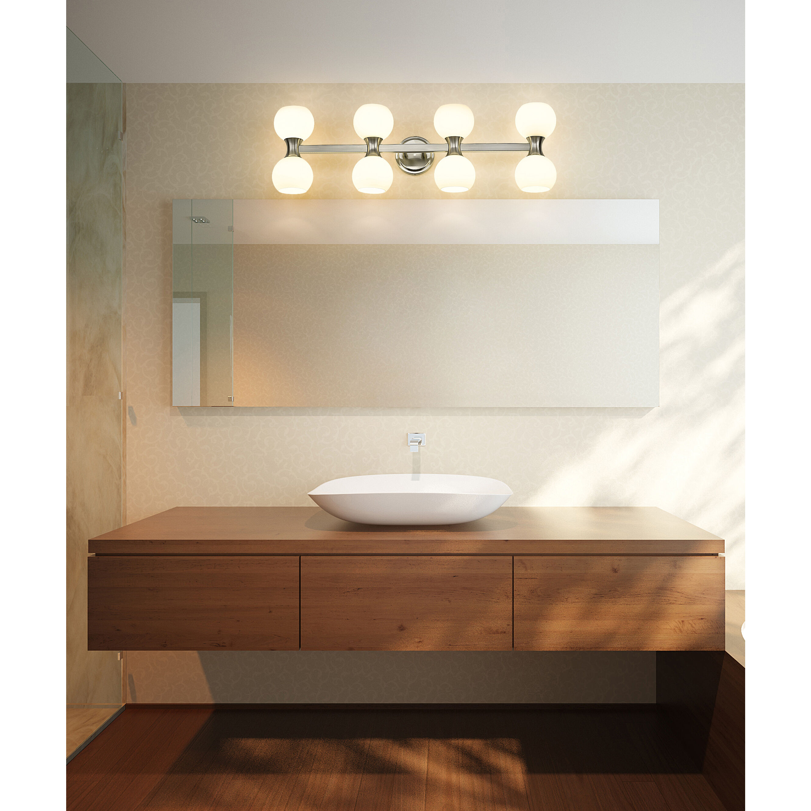 Artemis 8 Light 35 inch Brushed Nickel Vanity Wall Light