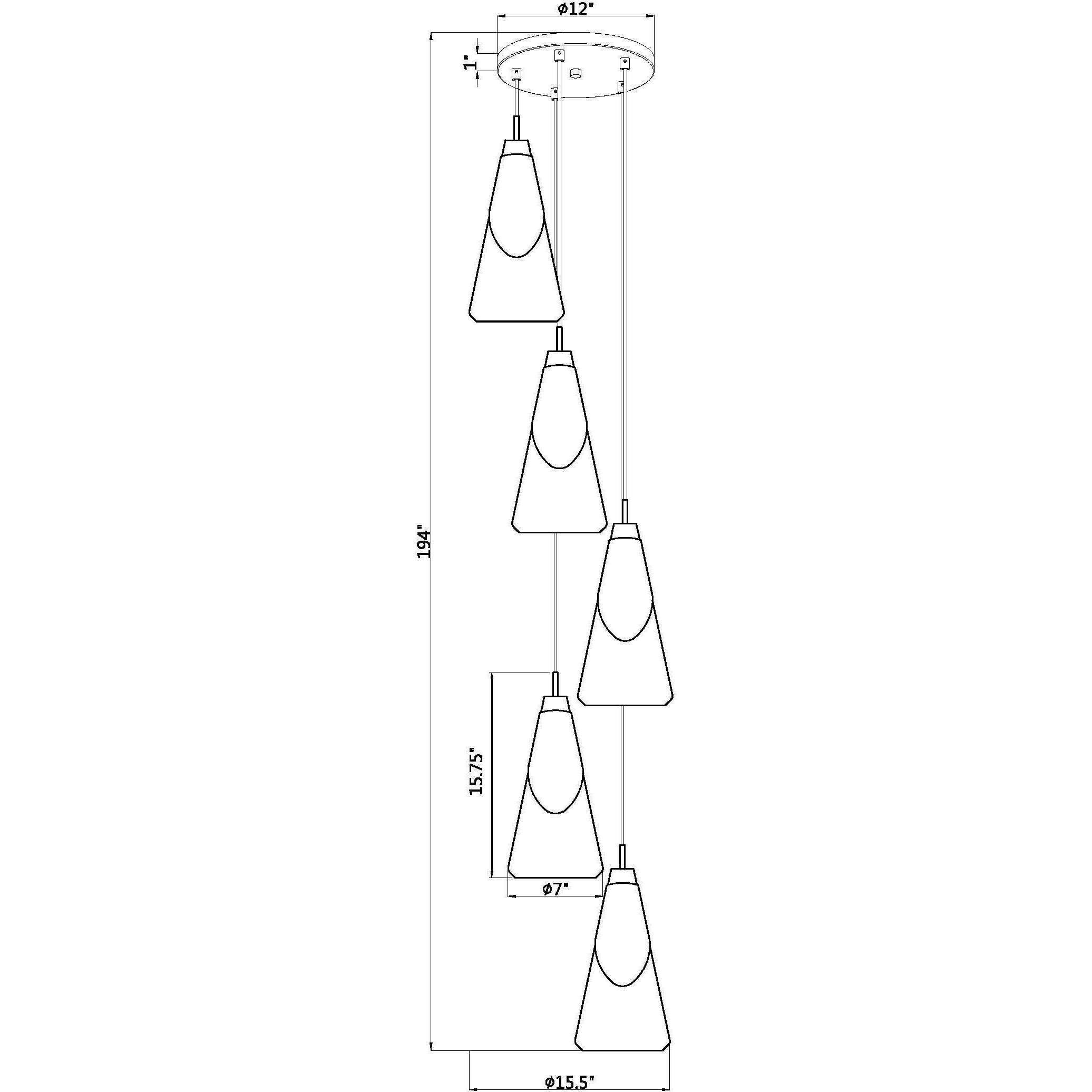 Aimie 5 Light 12 inch Modern Gold Chandelier Ceiling Light