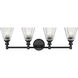 Auden 4 Light 31.75 inch Matte Black Bath Vanity Wall Light