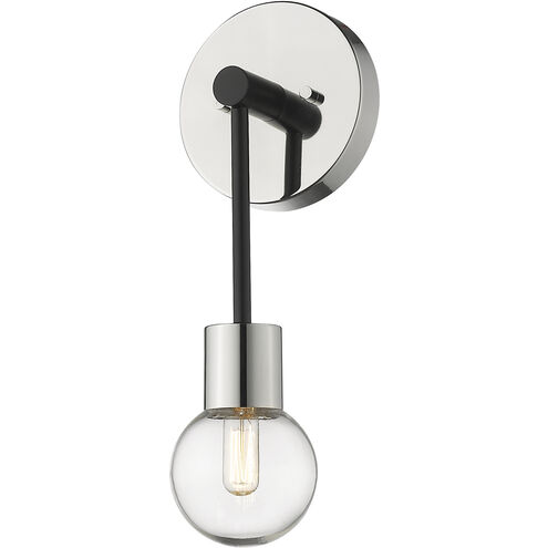 Neutra 1 Light 6 inch Matte Black/Polished Nickel Wall Sconce Wall Light