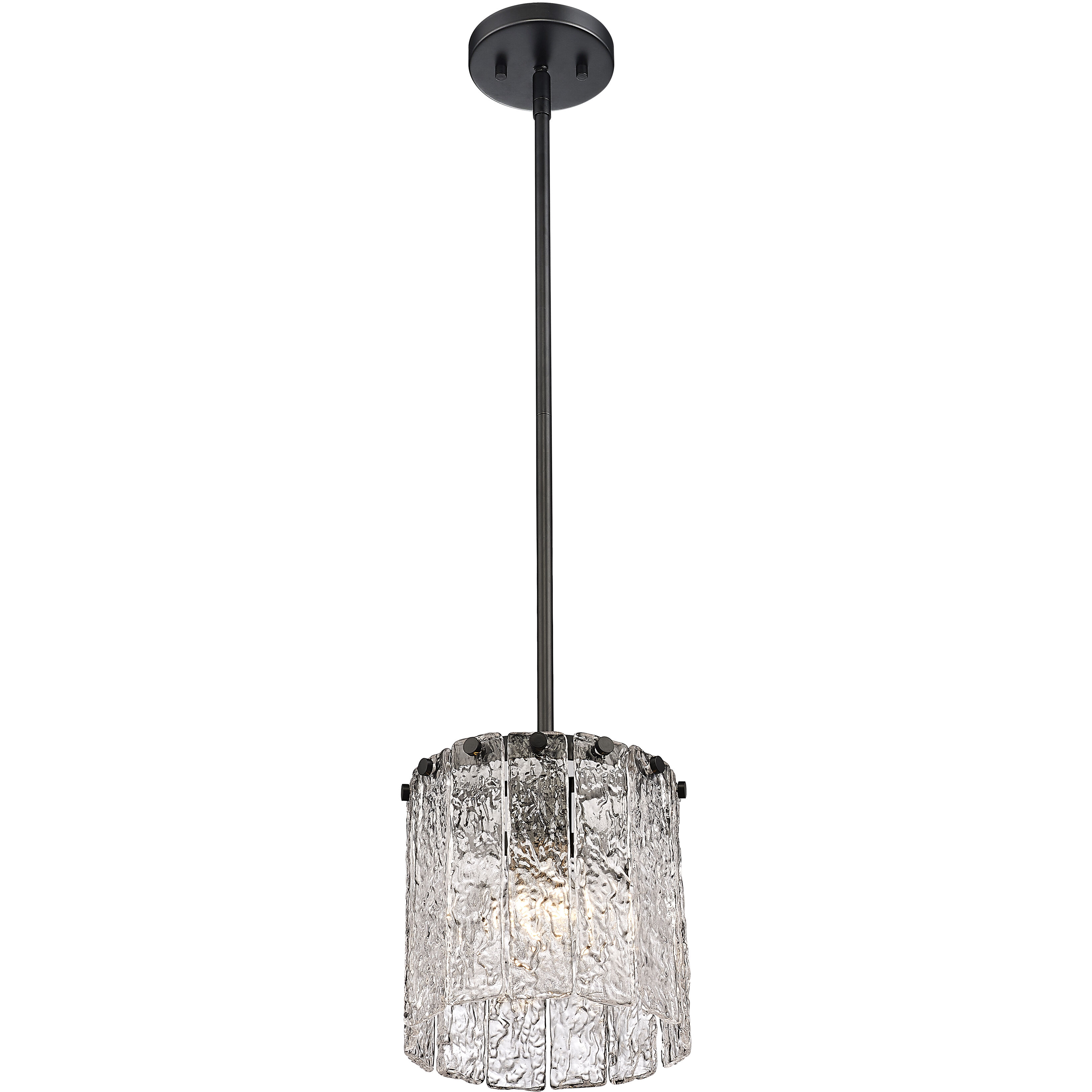 Glacier 1 Light 8.5 inch Matte Black Pendant Ceiling Light