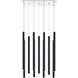 Forest LED 9.75 inch Chrome Chandelier Ceiling Light in Matte Black Steel