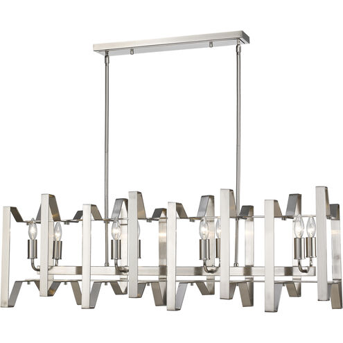 Marsala 8 Light 44 inch Brushed Nickel Linear Chandelier Ceiling Light