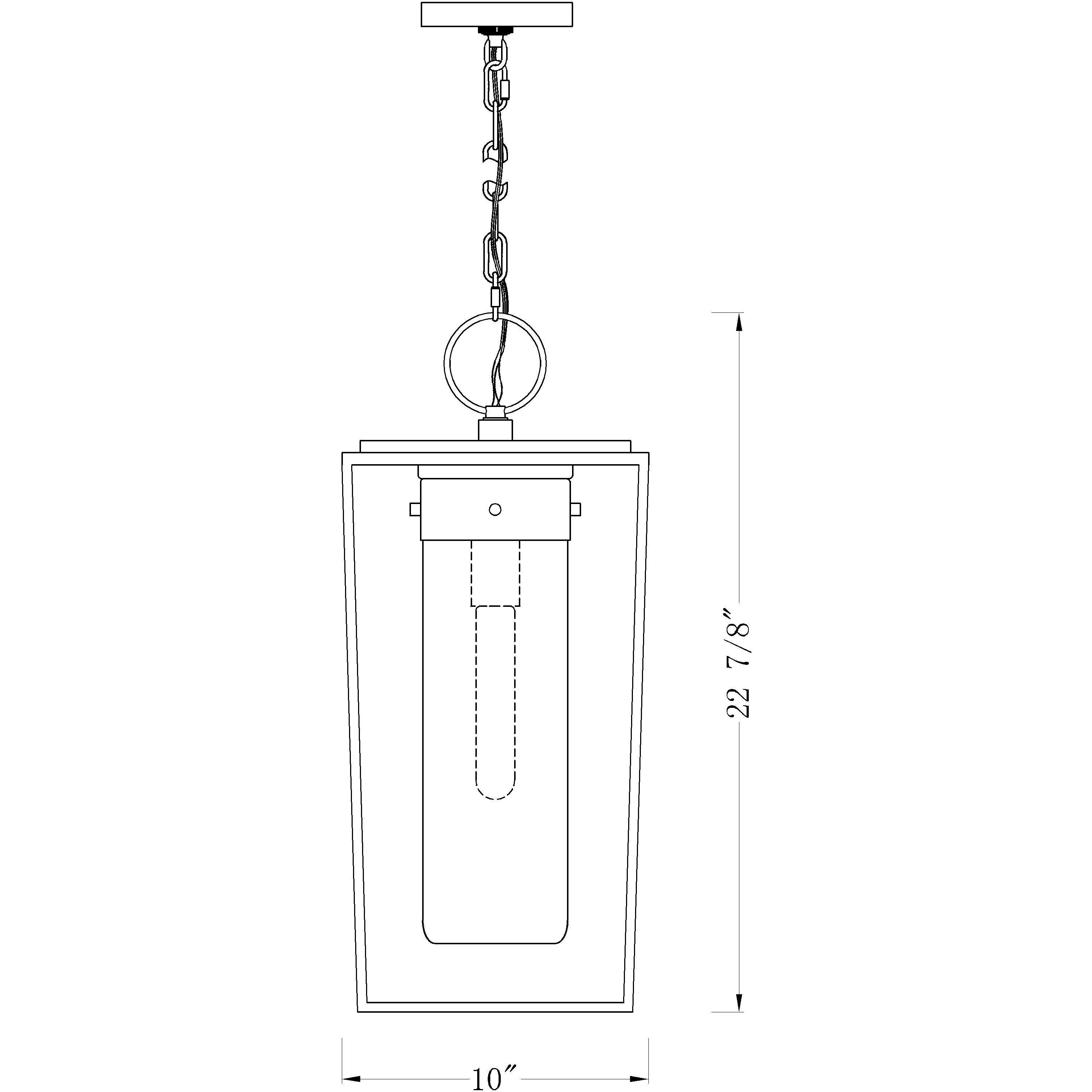 Sheridan 1 Light 10 inch Black Outdoor Chain Mount Ceiling Fixture